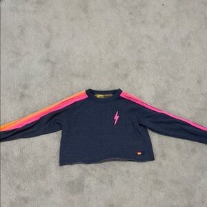 Aviator Nation Bolt Cropped Classic Crew Sweatshirt